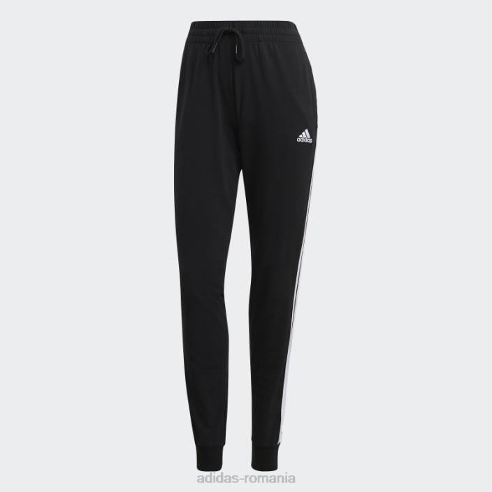 Adidas pantaloni negri cu 3 dungi femei alb negru 2JBN8858