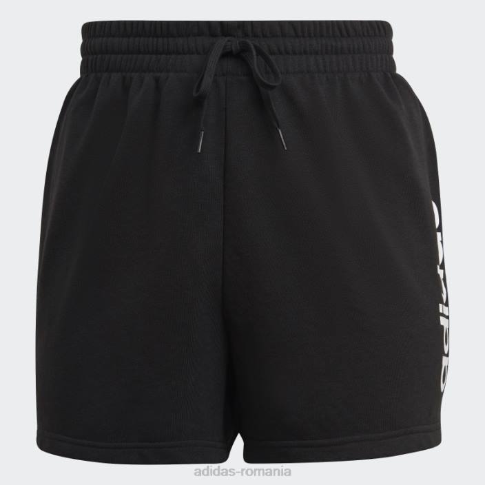 Adidas pantaloni scurți negri essentials slim logo (mărime plus) femei alb negru 2JBN9221