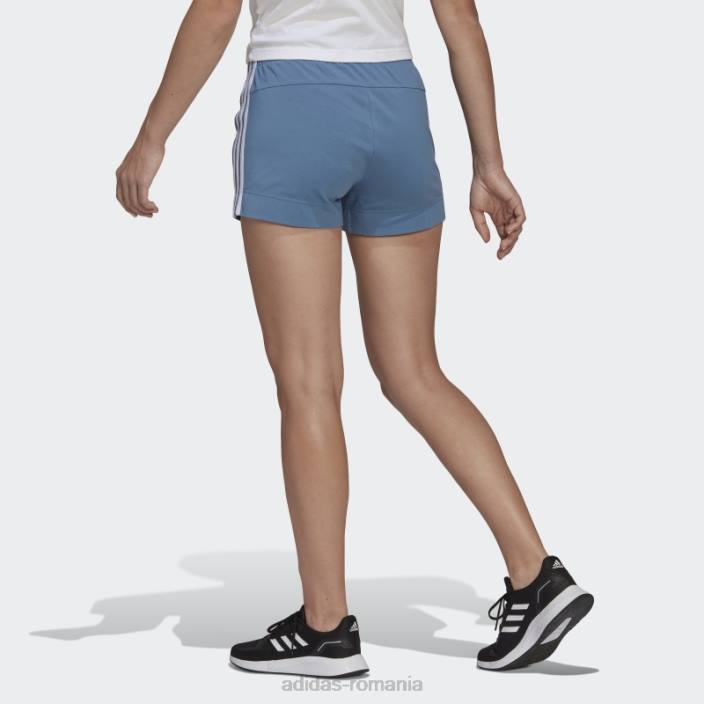 Adidas pantaloni scurți subțiri cu 3 dungi, albastru alterat, esențiale adidas femei albastru/alb alterat 2JBN10305