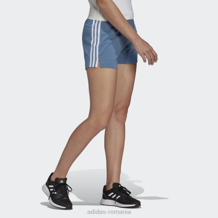 Adidas pantaloni scurți subțiri cu 3 dungi, albastru alterat, esențiale adidas femei albastru/alb alterat 2JBN10305