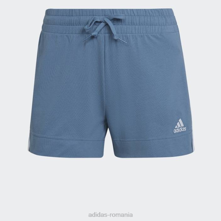 Adidas pantaloni scurți subțiri cu 3 dungi, albastru alterat, esențiale adidas femei albastru/alb alterat 2JBN10305