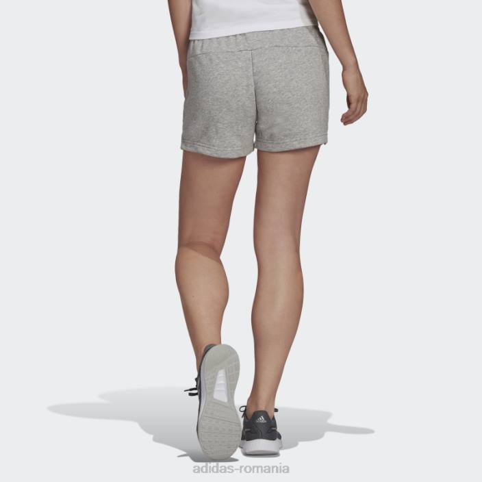 Adidas pantaloni scurți subțiri cu logo essentials gri mediu femei gri mediu/alb 2JBN8926