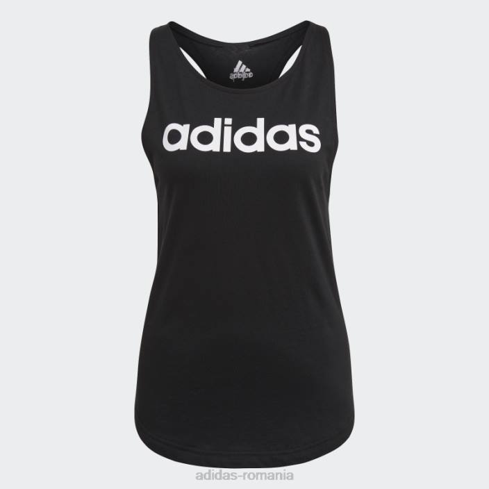 Adidas top negru cu logo adidas femei alb negru 2JBN8979