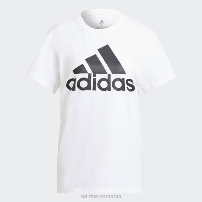 Adidas tricou boyfriend alb cu logo essentials femei alb negru 2JBN10175