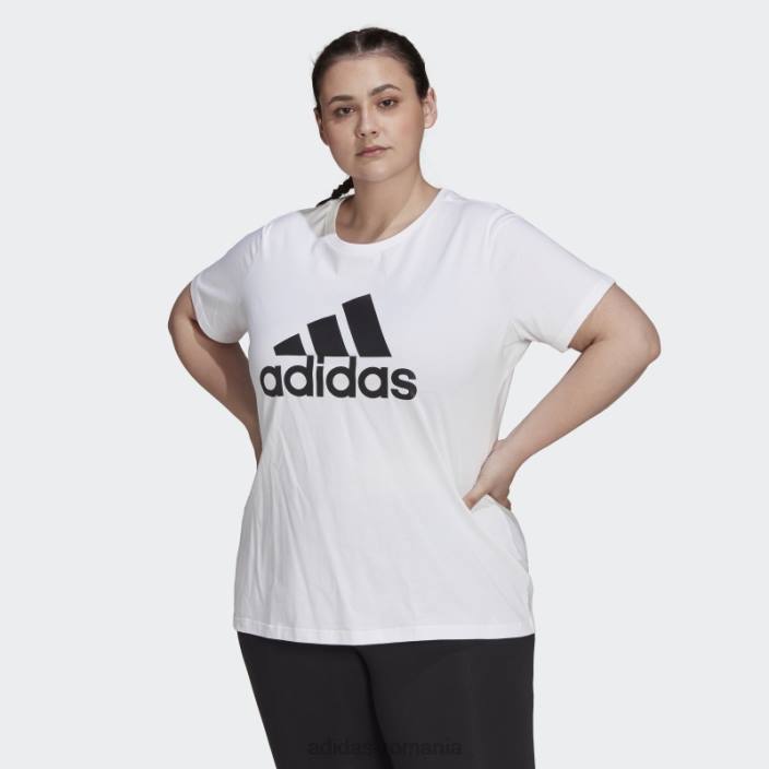 Adidas tricou cu logo essentials (mărime plus) alb femei alb negru 2JBN8906