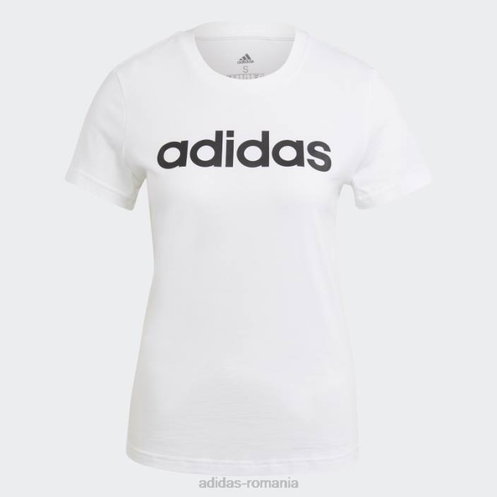 Adidas tricou cu logo subțire essentials alb adidas femei alb negru 2JBN9714