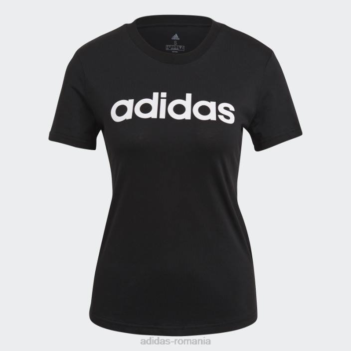 Adidas tricou cu logo subțire essentials negru femei alb negru 2JBN10130