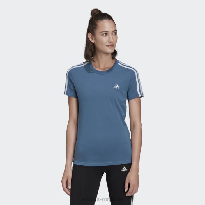 Adidas tricou subțire cu 3 dungi essentials albastru alterat femei albastru/alb alterat 2JBN10279
