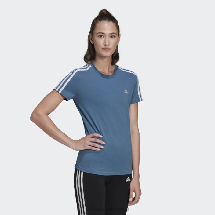 Adidas tricou subțire cu 3 dungi essentials albastru alterat femei albastru/alb alterat 2JBN10279