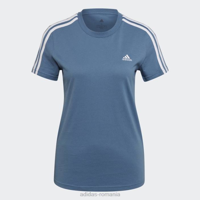 Adidas tricou subțire cu 3 dungi essentials albastru alterat femei albastru/alb alterat 2JBN10279