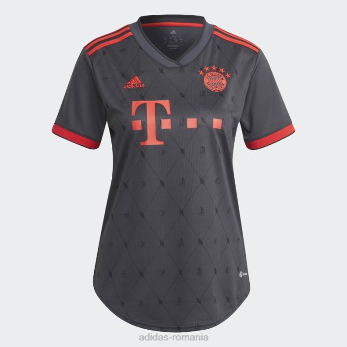 Adidas fashion night grey fc bayern 22/23 tricou al treilea femei gri de noapte 2JBN17338