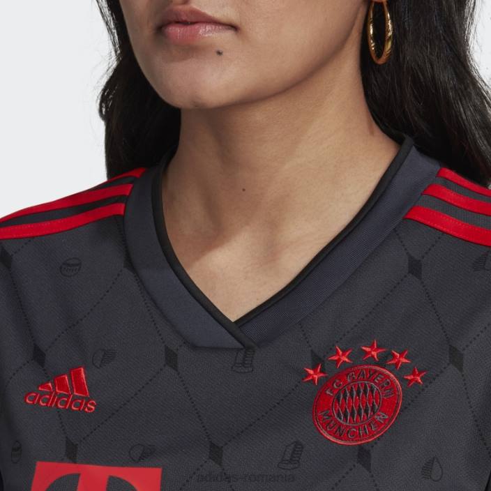 Adidas fashion night grey fc bayern 22/23 tricou al treilea femei gri de noapte 2JBN17338
