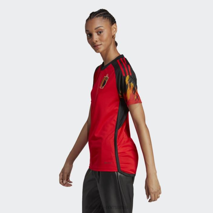Adidas fierbinte belgia 22 tricou acasă negru femei roșu/negru 2JBN2414