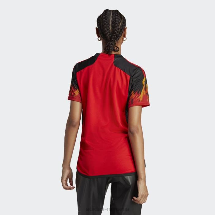 Adidas fierbinte belgia 22 tricou acasă negru femei roșu/negru 2JBN2414