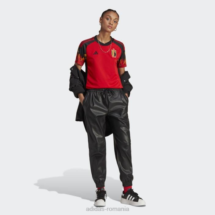 Adidas fierbinte belgia 22 tricou acasă negru femei roșu/negru 2JBN2414