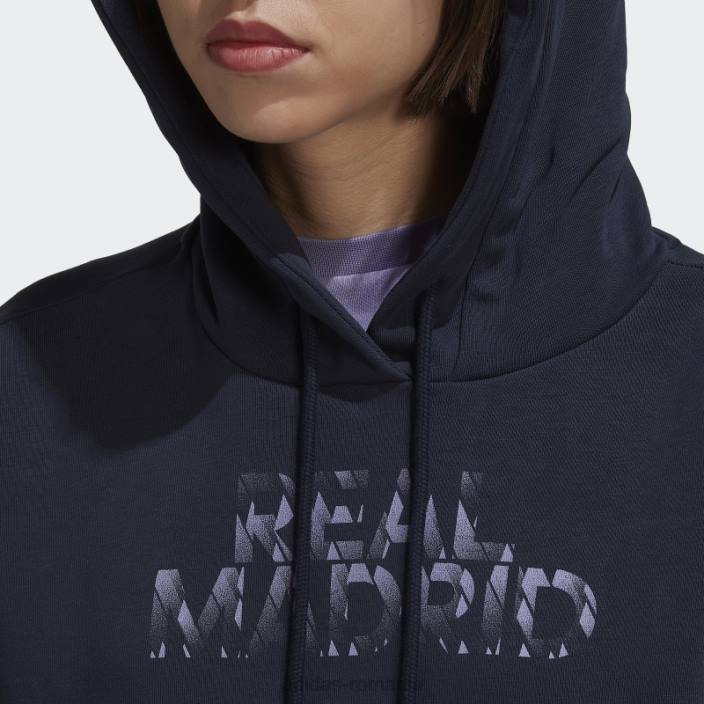 Adidas hanorac cu capota real madrid bleumarin de noapte femei marina de noapte 2JBN17356