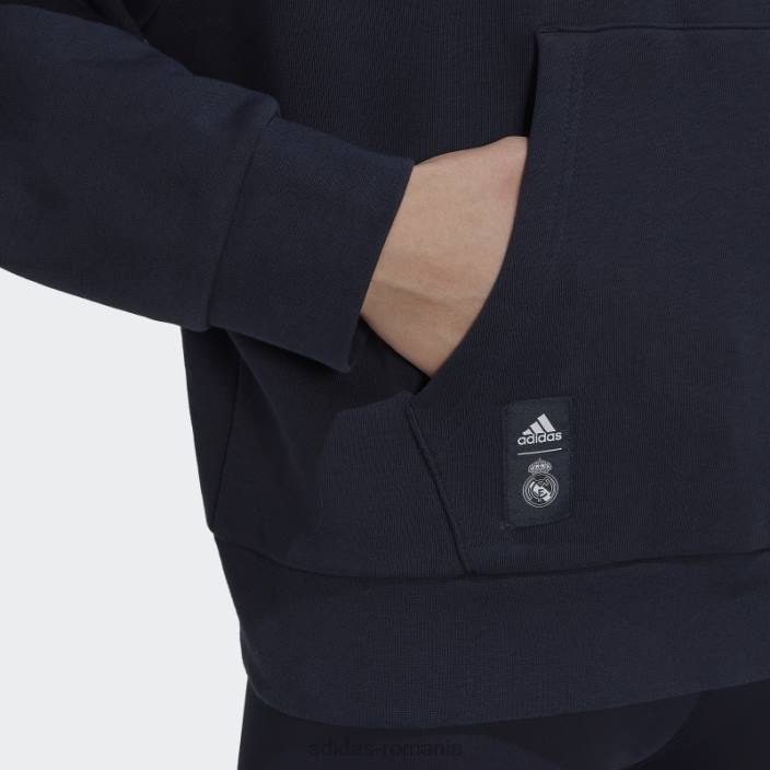 Adidas hanorac cu capota real madrid bleumarin de noapte femei marina de noapte 2JBN17356