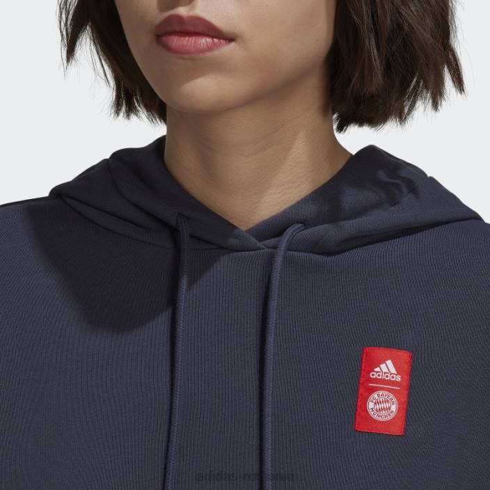 Adidas hanorac cu glugă cu grafică dna fc bayern navy femei marina 2JBN17141