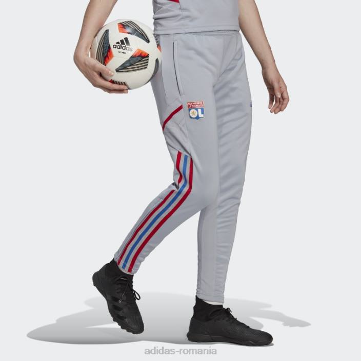 Adidas olympique lyonnais tiro 21 pantaloni de antrenament argintiu femei argint 2JBN17365