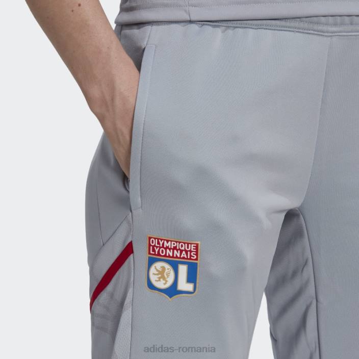 Adidas olympique lyonnais tiro 21 pantaloni de antrenament argintiu femei argint 2JBN17365