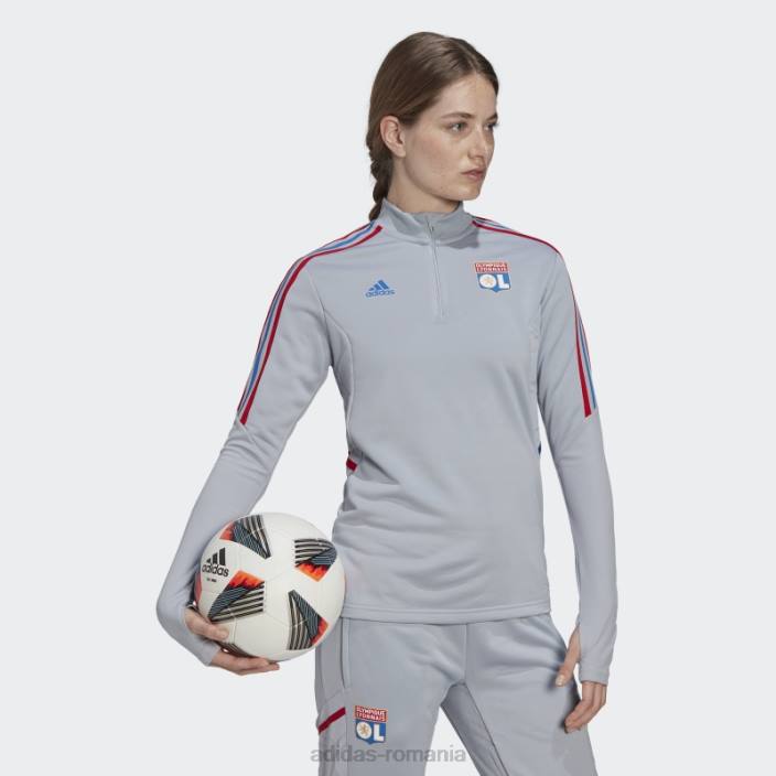 Adidas olympique lyonnais tiro 21 top de antrenament argintiu fierbinte femei argint 2JBN17382