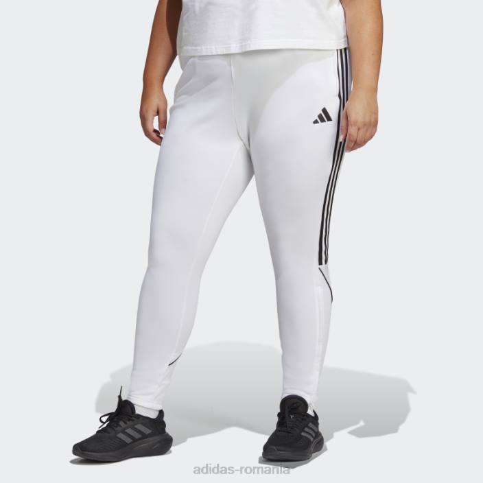 Adidas pantaloni albi de liga tiro 23 (plus marime) femei alb 2JBN10109