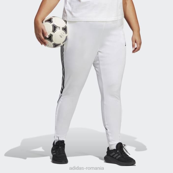 Adidas pantaloni albi de liga tiro 23 (plus marime) femei alb 2JBN10109