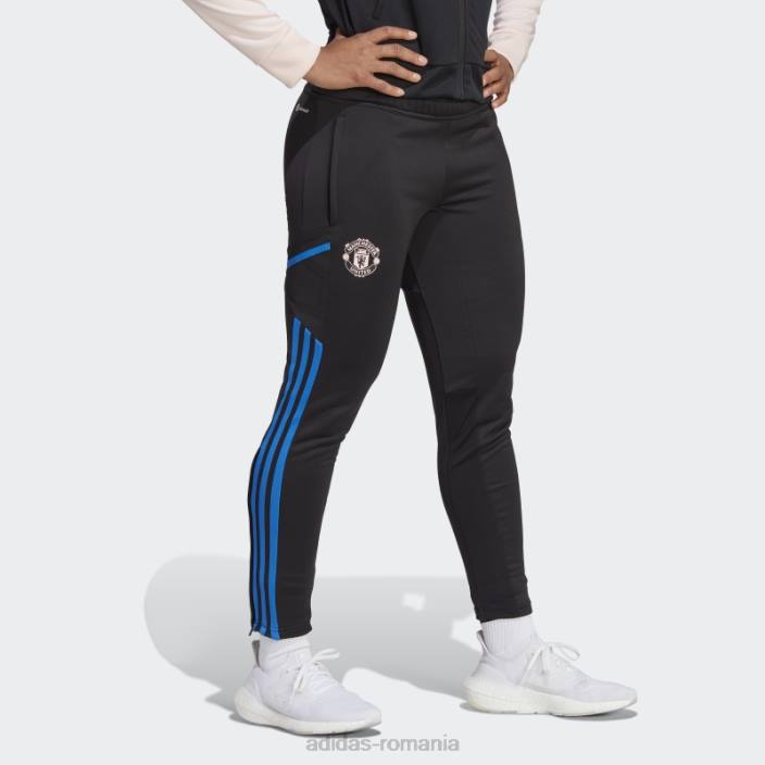 Adidas pantaloni de antrenament negru manchester united condivo 22 femei negru/albastru strălucitor 2JBN16762