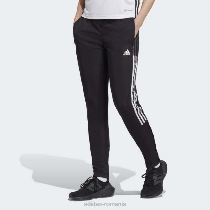Adidas pantaloni de sport tiro 21 albi eleganti femei alb negru 2JBN8855