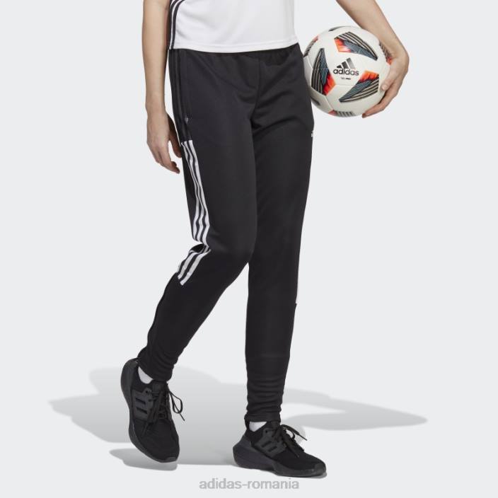 Adidas pantaloni de sport tiro 21 albi eleganti femei alb negru 2JBN8855