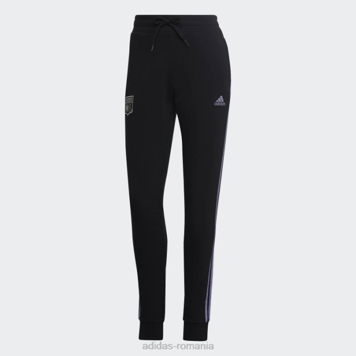 Adidas pantaloni de trening olympique lyonnais transpirați negru femei negru 2JBN17360