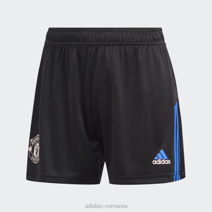 Adidas pantaloni scurți de antrenament manchester united condivo 22 negru femei negru/albastru strălucitor 2JBN17060