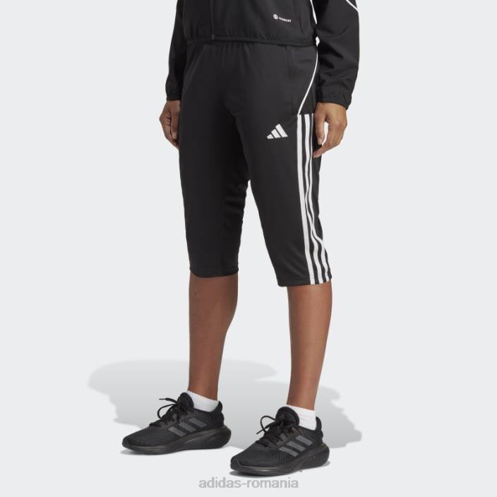 Adidas tiro 23 league pantaloni 3/4 negri femei negru 2JBN9001