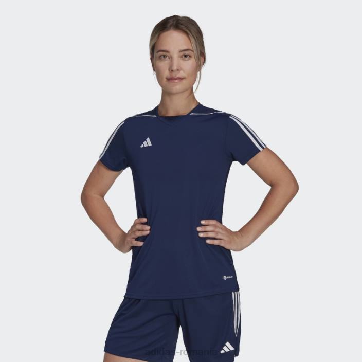 Adidas tricou alb al ligii tiro 23 femei bleumarin/alb 2JBN17349