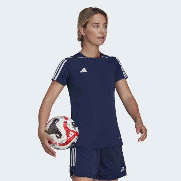 Adidas tricou alb al ligii tiro 23 femei bleumarin/alb 2JBN17349