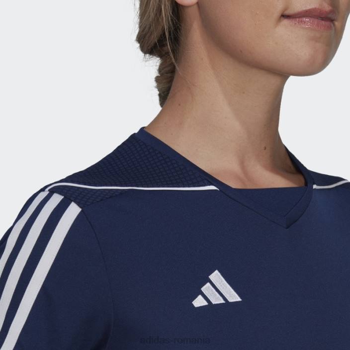 Adidas tricou alb al ligii tiro 23 femei bleumarin/alb 2JBN17349