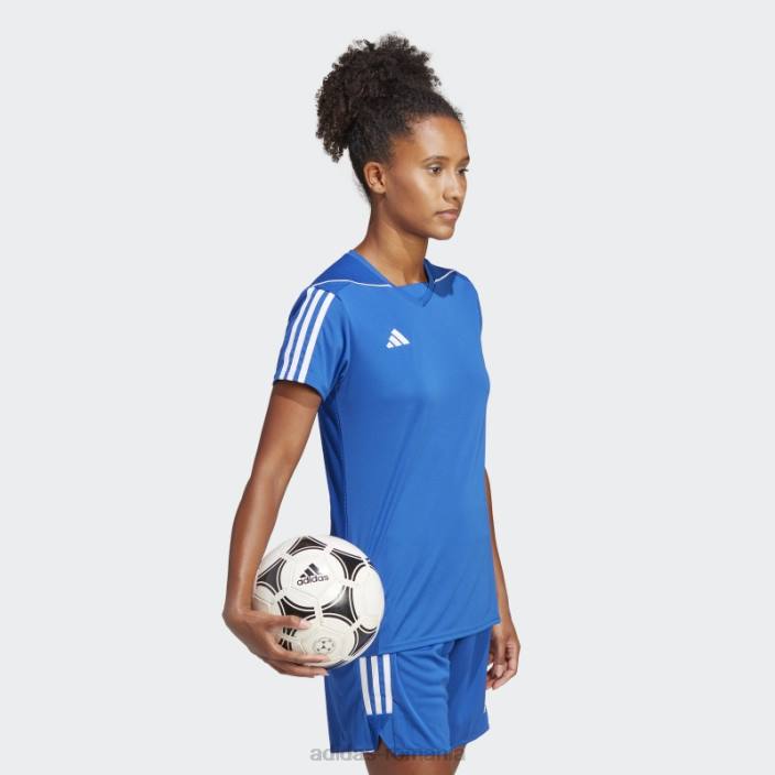 Adidas tricou de liga albastru regal Tiro 23 femei albastru regal/alb 2JBN17249