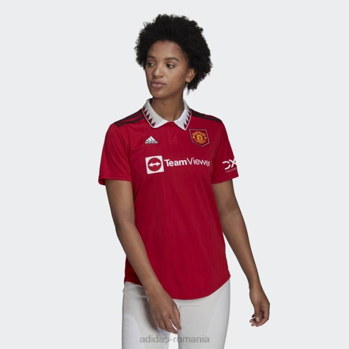 Adidas tricou home manchester united 22/23, roșu, modă femei roșu adevărat 2JBN16534