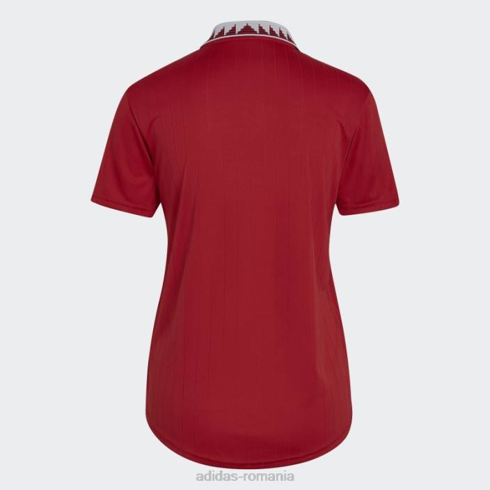 Adidas tricou home manchester united 22/23, roșu, modă femei roșu adevărat 2JBN16534