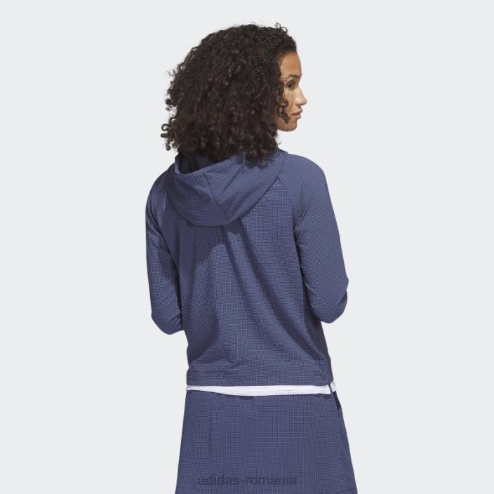 Adidas Hanoră de golf seersucker bleumarin cu fermoar 1/4 adidas femei marina 2JBN10011