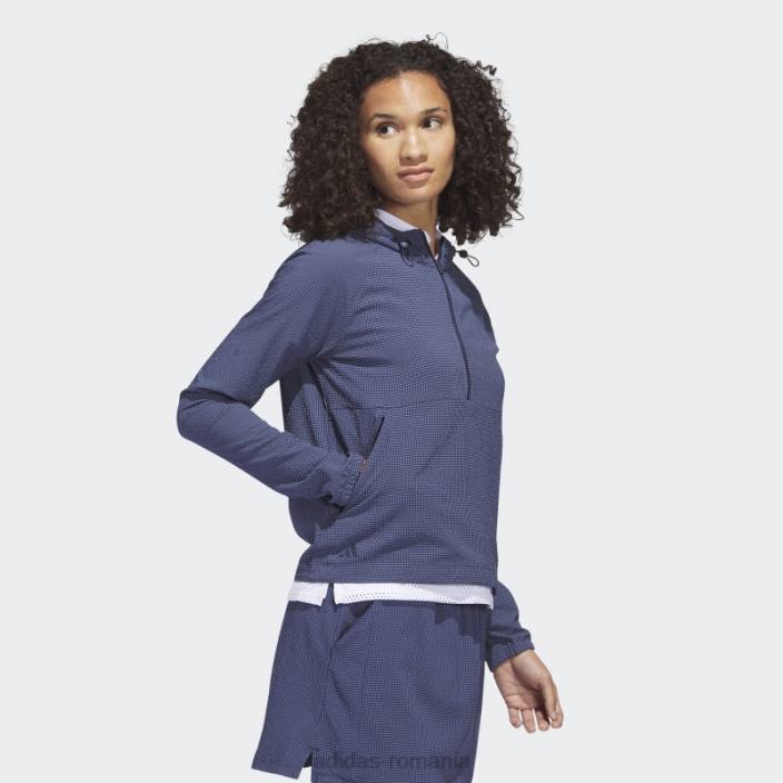 Adidas Hanoră de golf seersucker bleumarin cu fermoar 1/4 adidas femei marina 2JBN10011