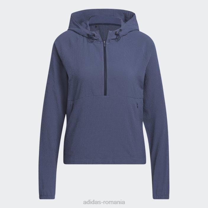 Adidas Hanoră de golf seersucker bleumarin cu fermoar 1/4 adidas femei marina 2JBN10011