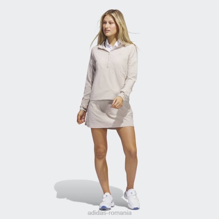 Adidas Hanoră de golf seersucker cu fermoar 1/4 taupe adidas femei taupe 2JBN9732