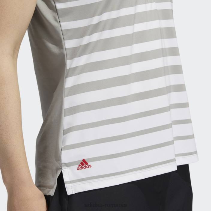Adidas Polo adidas fără mâneci cu dungi gri uni mgh femei mgh gri solid 2JBN10461