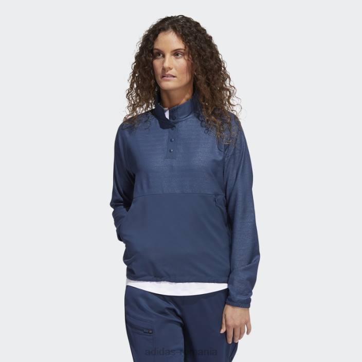 Adidas Pulover 1/4-snap în relief bleumarin femei marina 2JBN3122