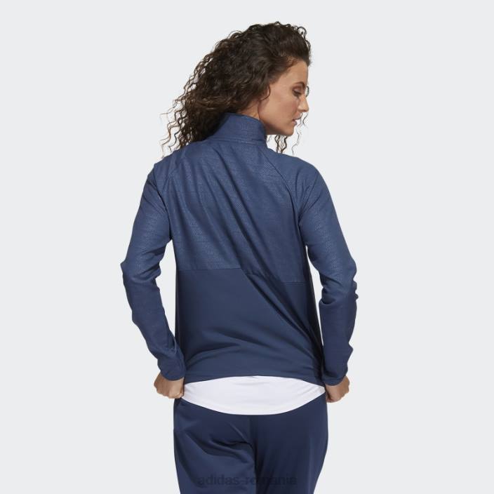 Adidas Pulover 1/4-snap în relief bleumarin femei marina 2JBN3122