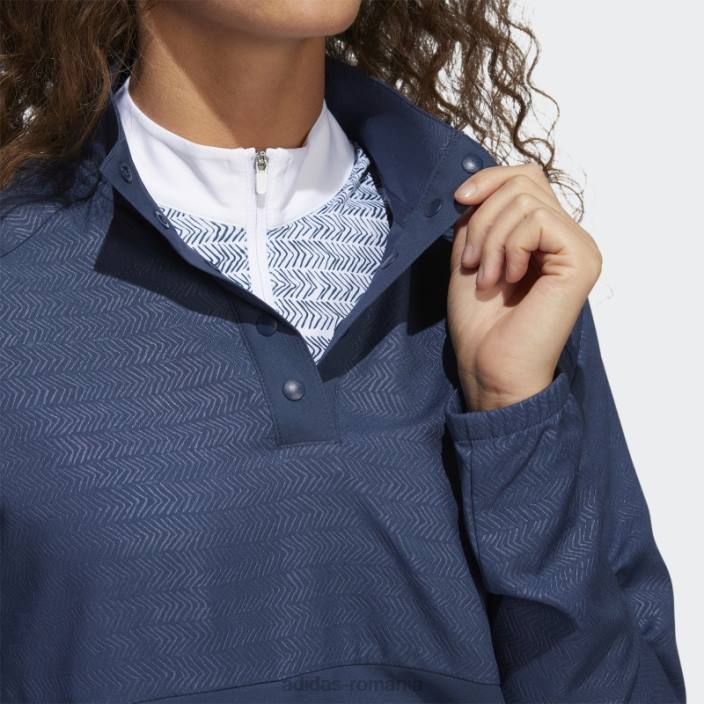 Adidas Pulover 1/4-snap în relief bleumarin femei marina 2JBN3122