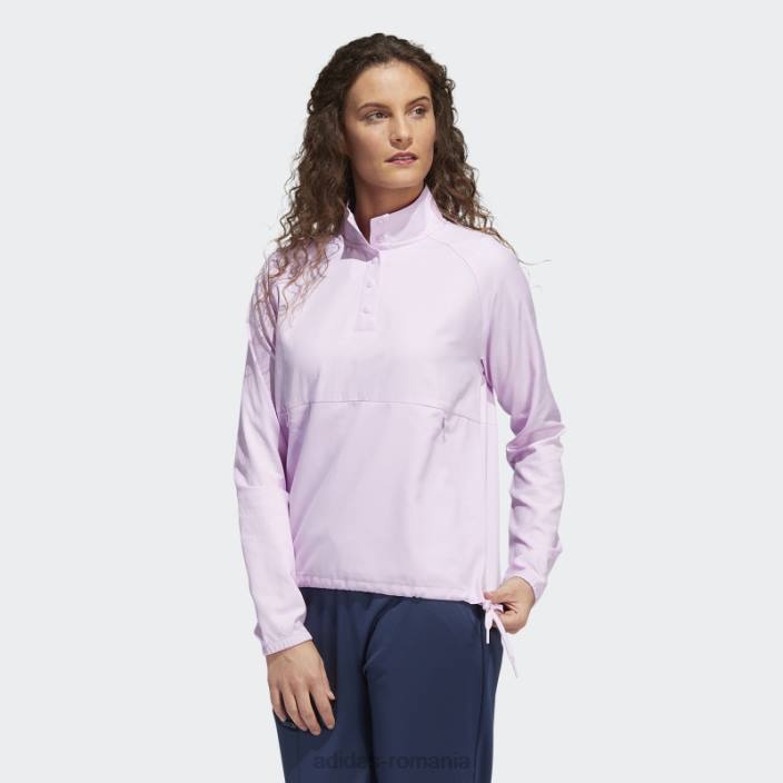 Adidas Pulover 1/4-snap în relief lila adidas femei liliac 2JBN3180