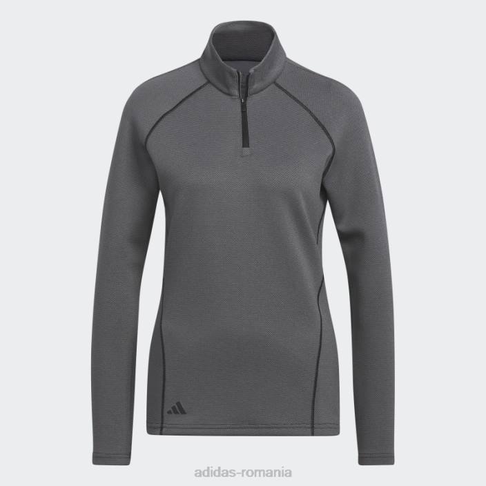 Adidas Pulover negru de golf cu fermoar 1/4 femei negru 2JBN9241