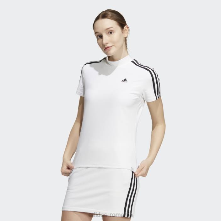 Adidas Tricou cu gât fals cu 3 dungi alb adidas femei alb 2JBN3030